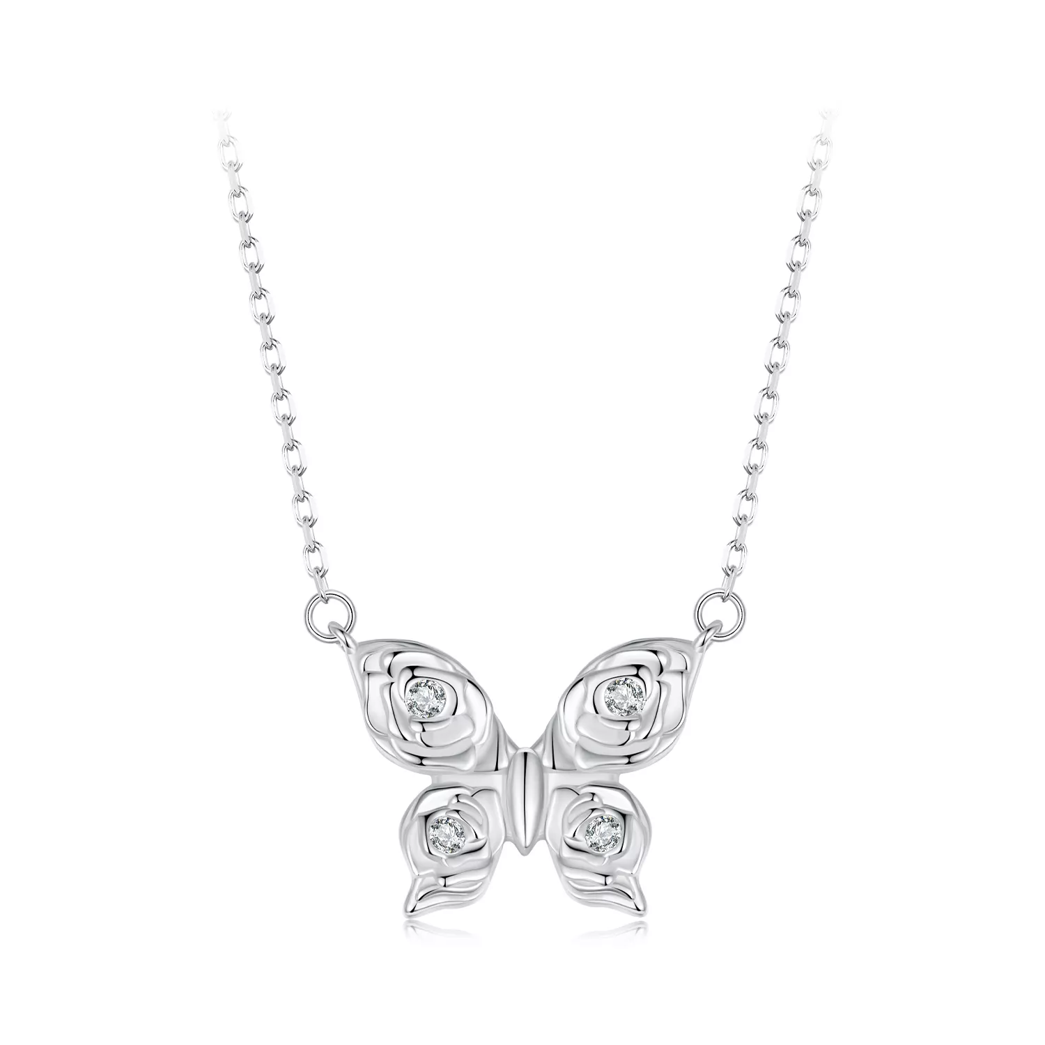 pandora stijl rozenvlinder halsketting bsn396