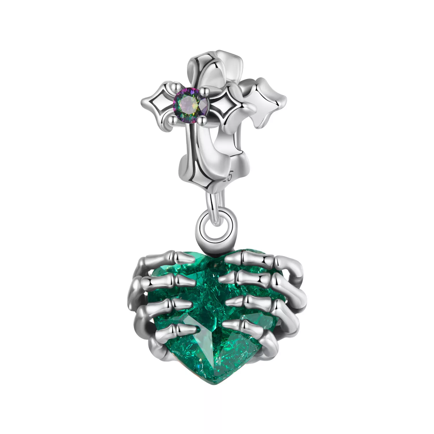 pandora stijl schedel hart hanger bsc1061