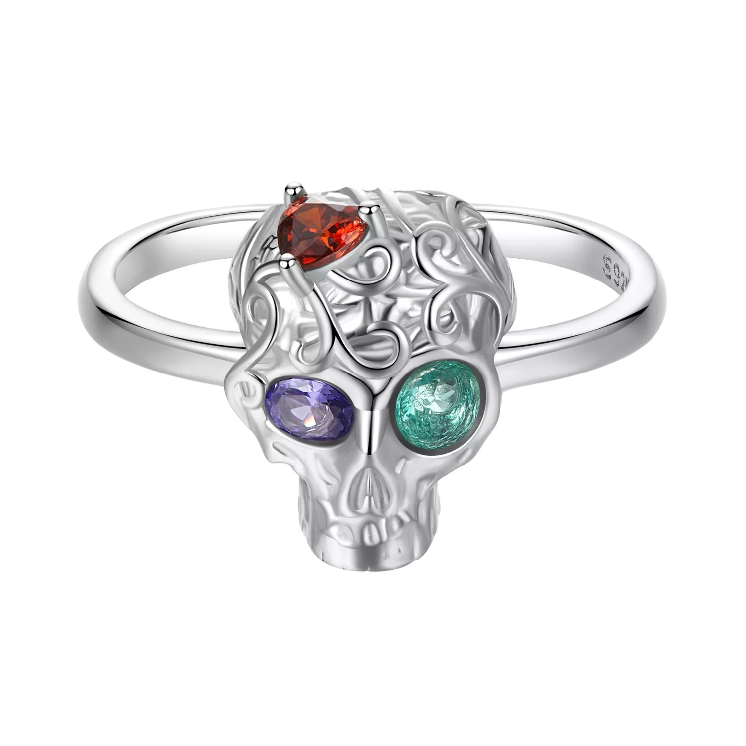 pandora stijl schedel ring bsr607 e
