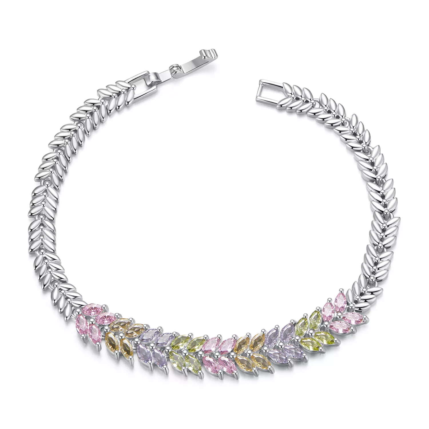 pandora stijl sprankelende blad armband yib067 acf