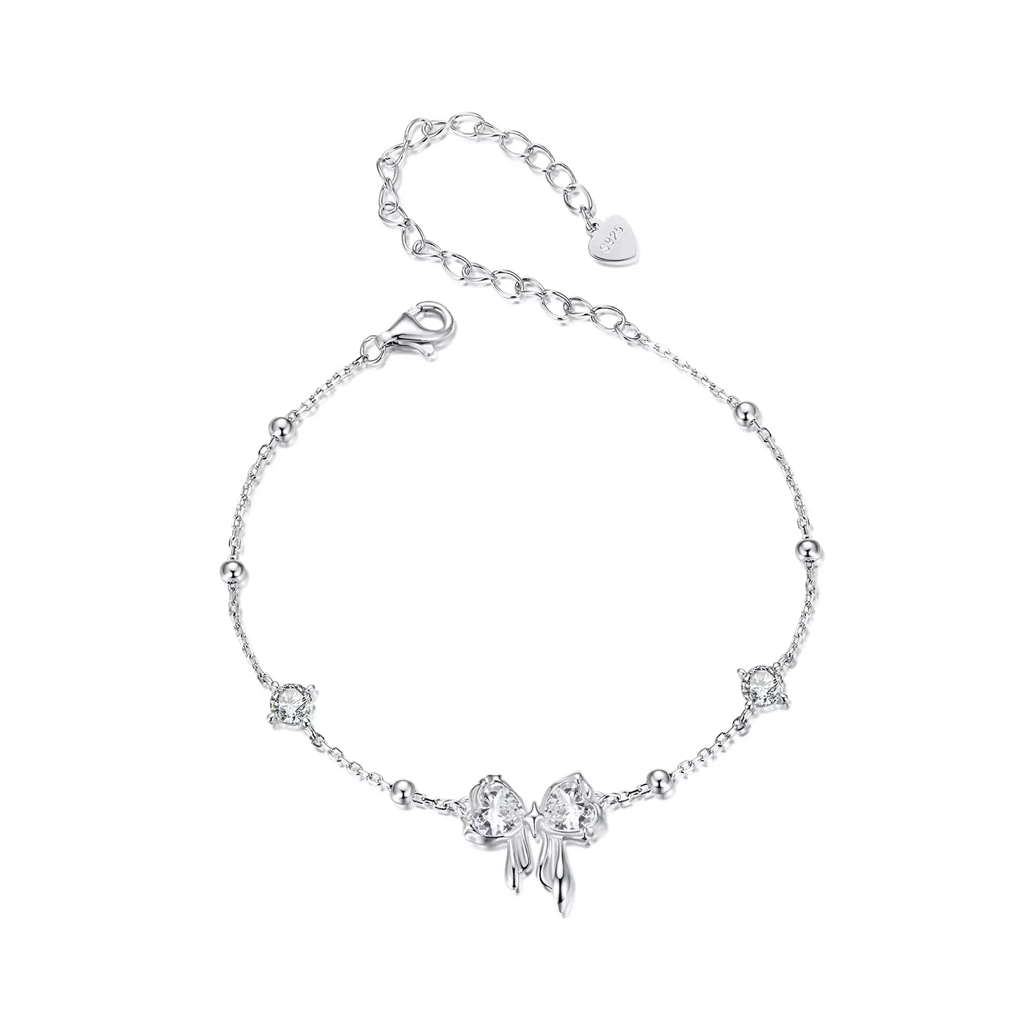 pandora stijl sprankelende strik armband bsb188
