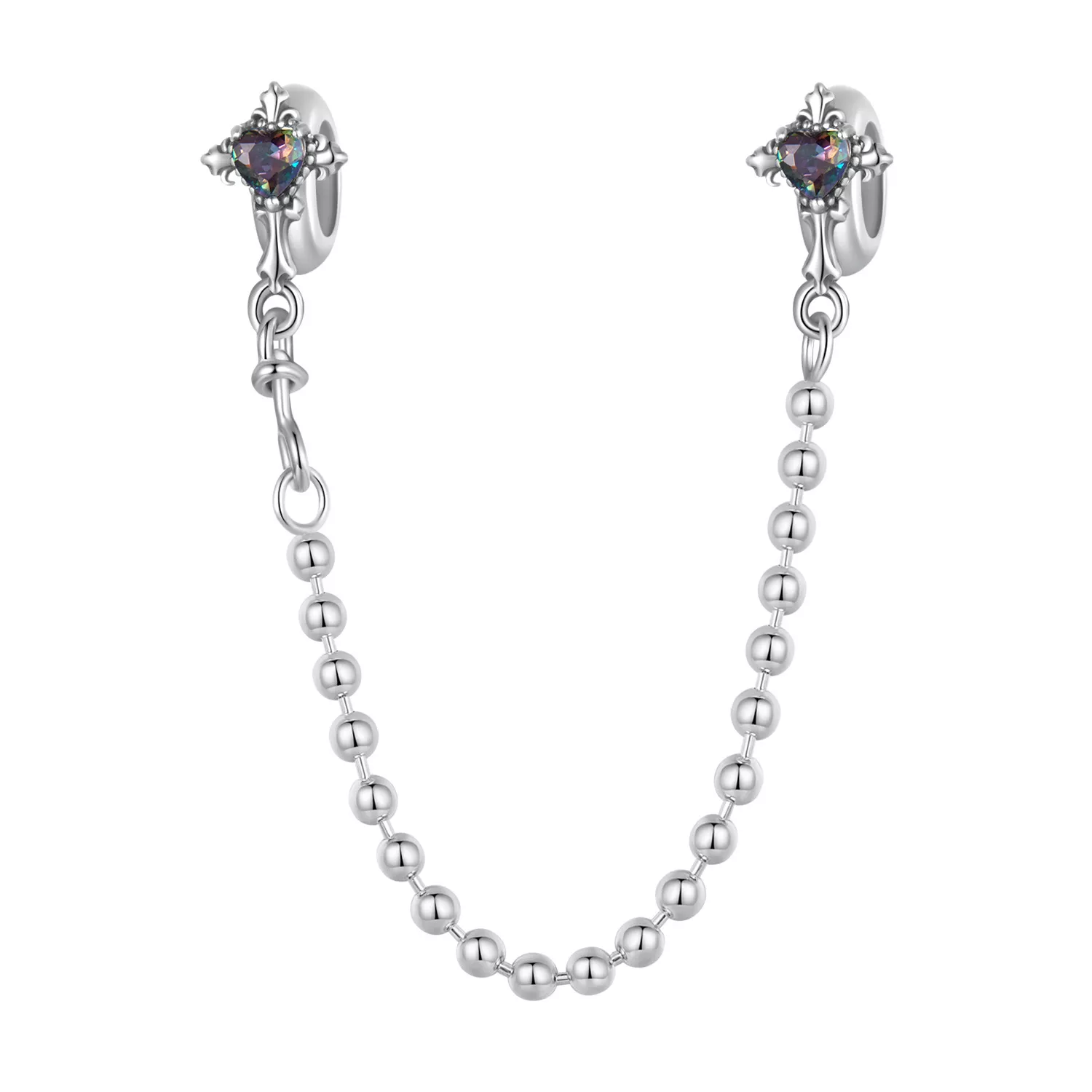 pandora stijl vintage kruis siliconen veiligheidsketting bsc1060