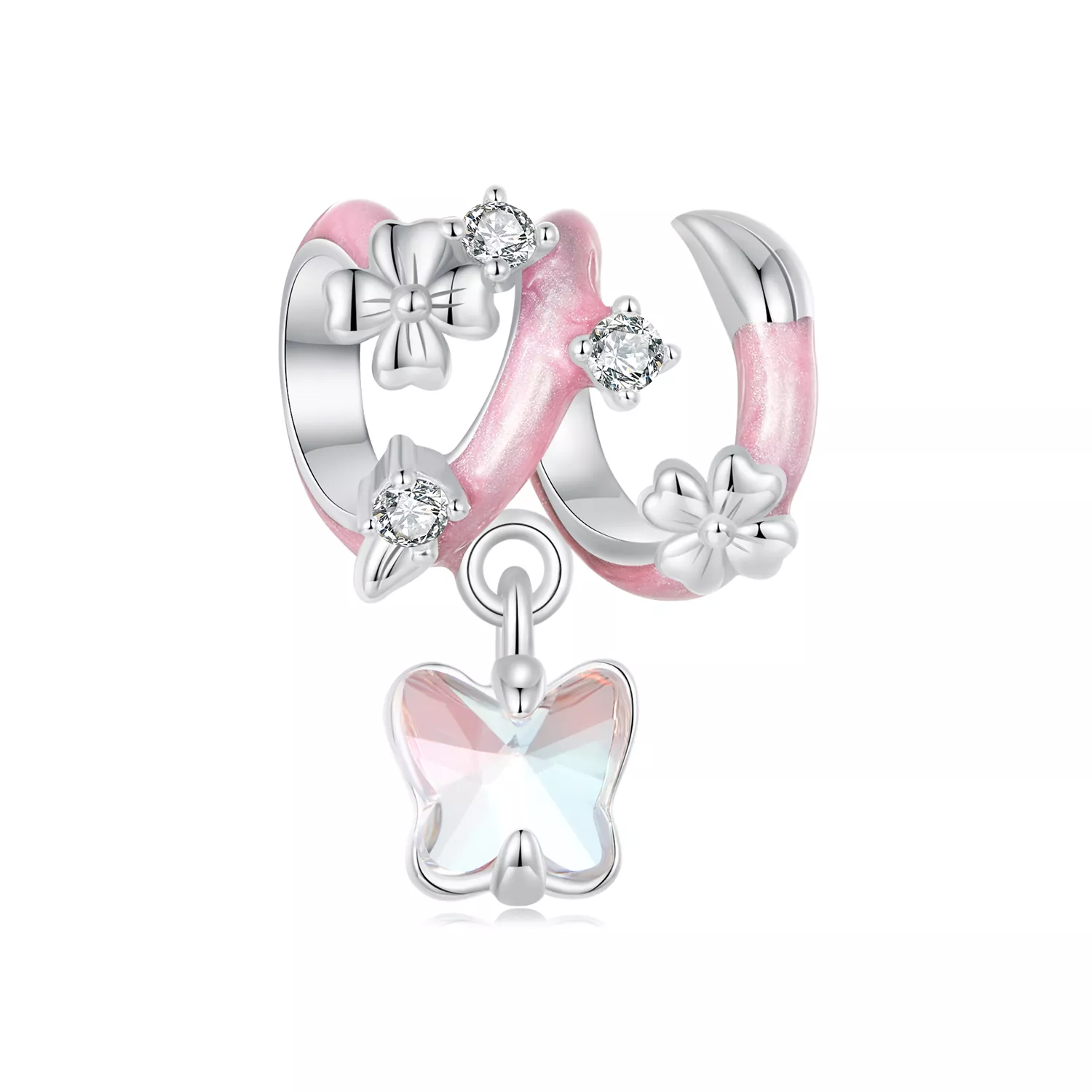 pandora stijl vlinder liefdesbloem kralen scc2828