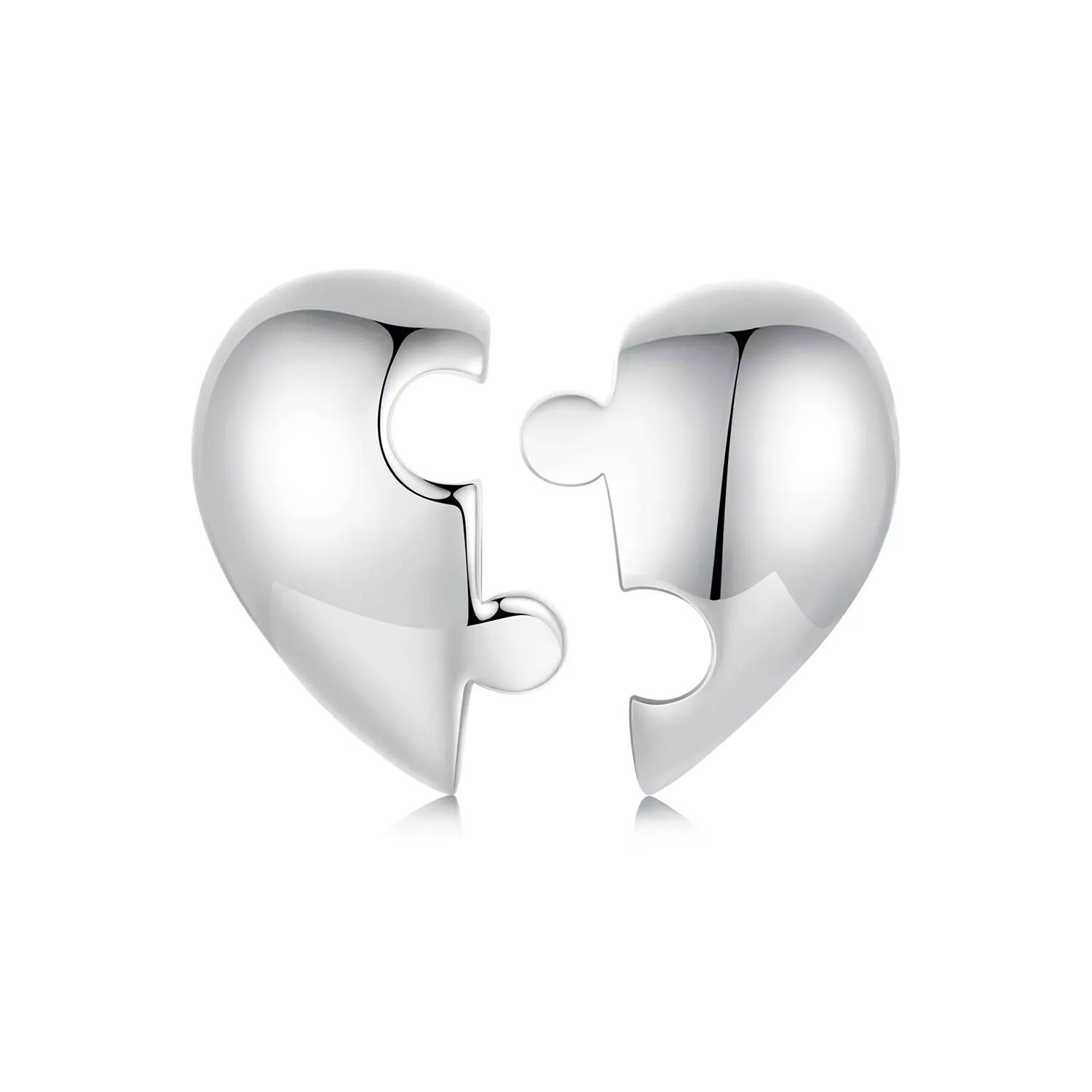 pandora style hart puzzel oorbellen sce1770