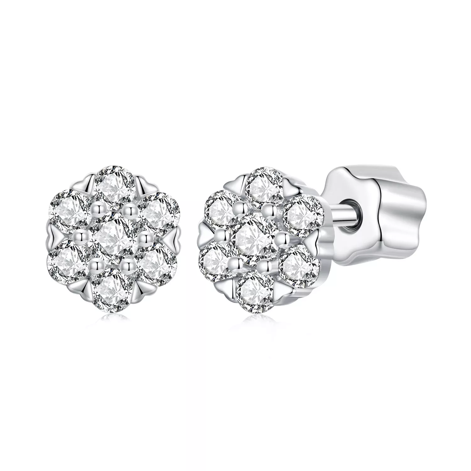 pandora style moissanite oorbellen met één certificaat mse059