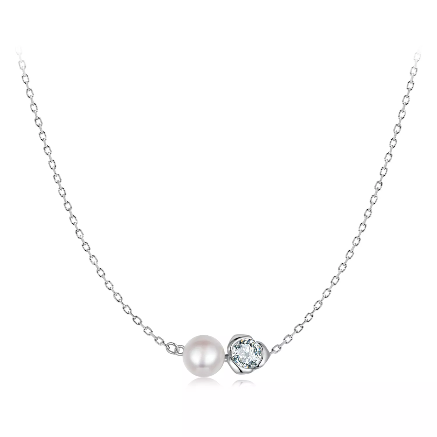 pandora style moissanite rose ketting met één certificaat msn040