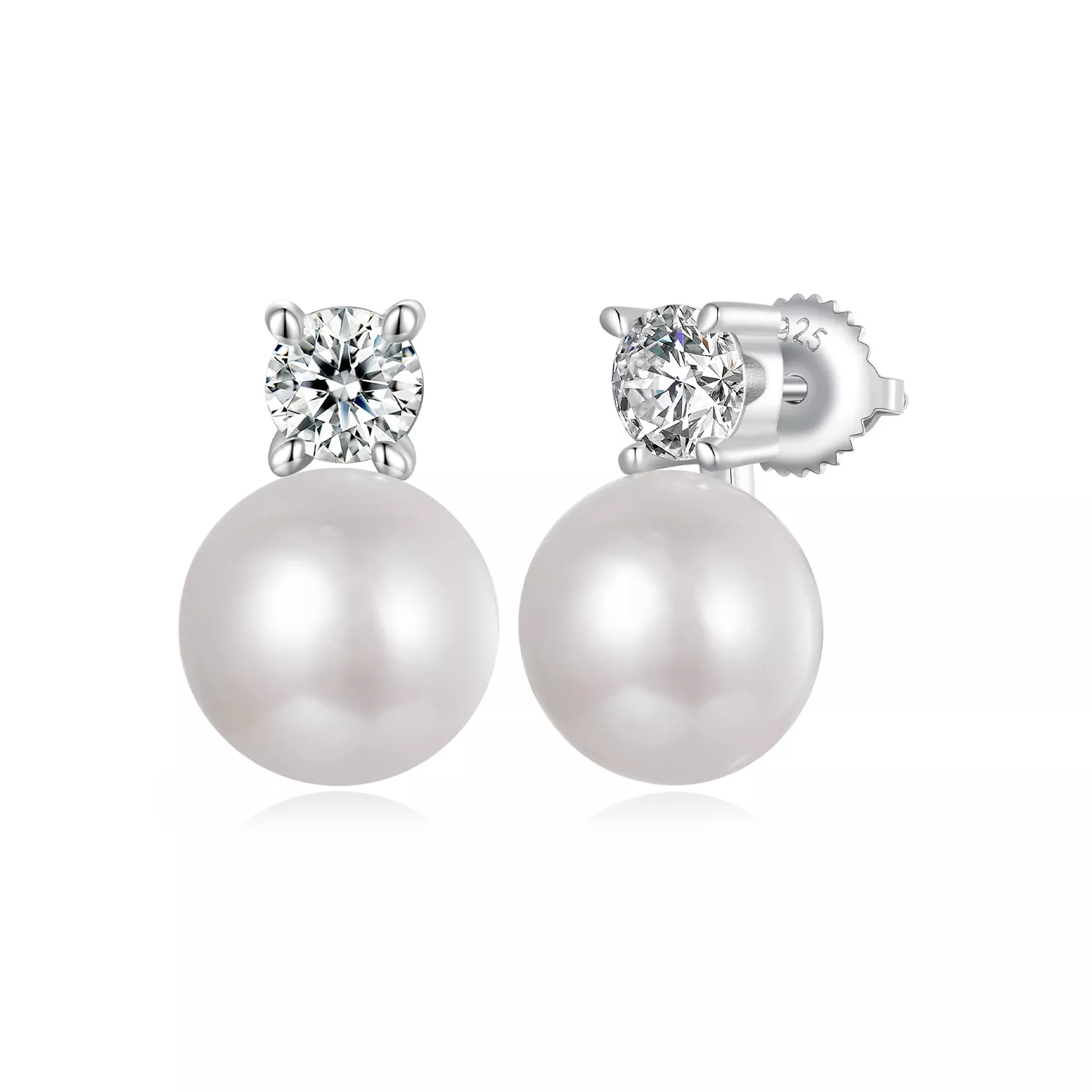 pandora style natuurlijke parel 05ct moissanite oorbellen mse042 l