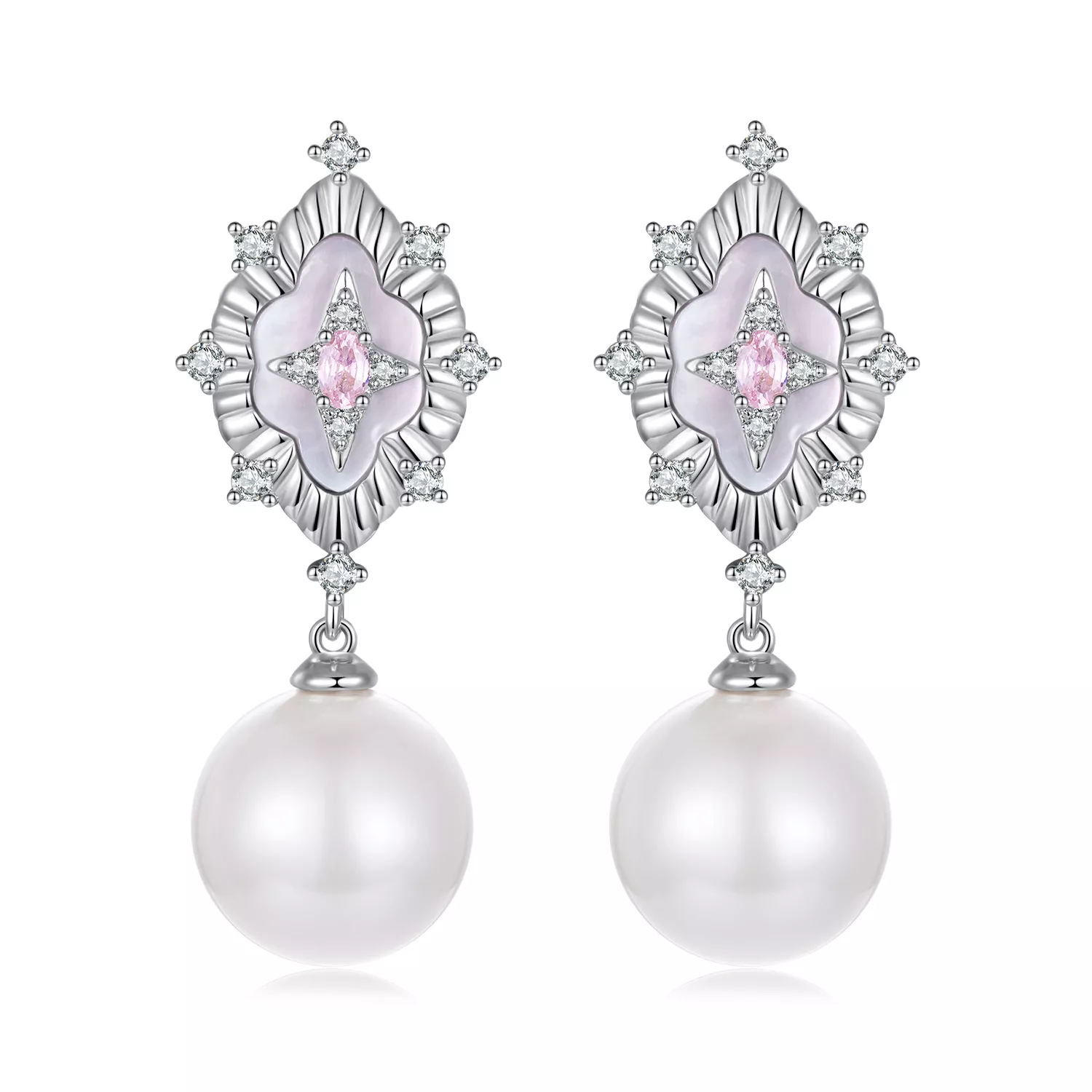 pandora style starlight roze oorbellen yie246