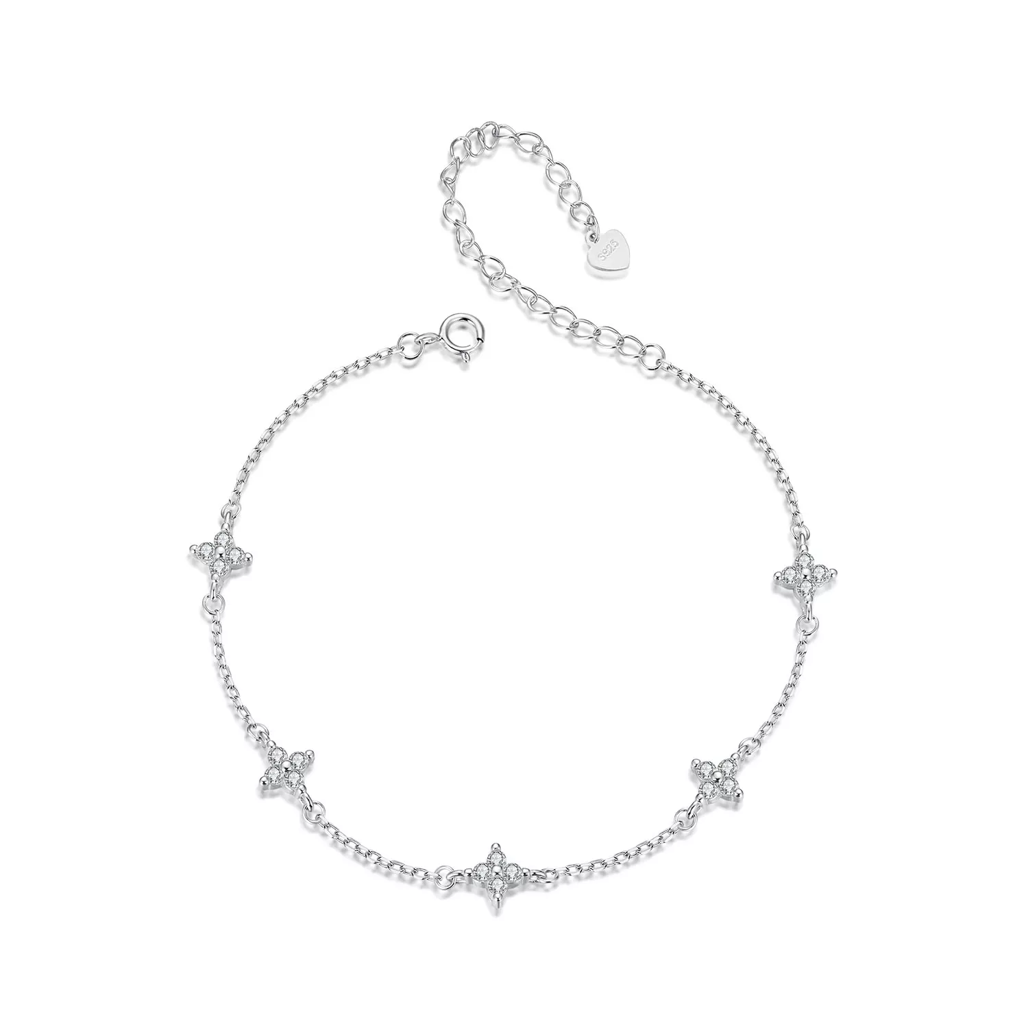 pandora stijl enkelbandje met klavertje vier bst008