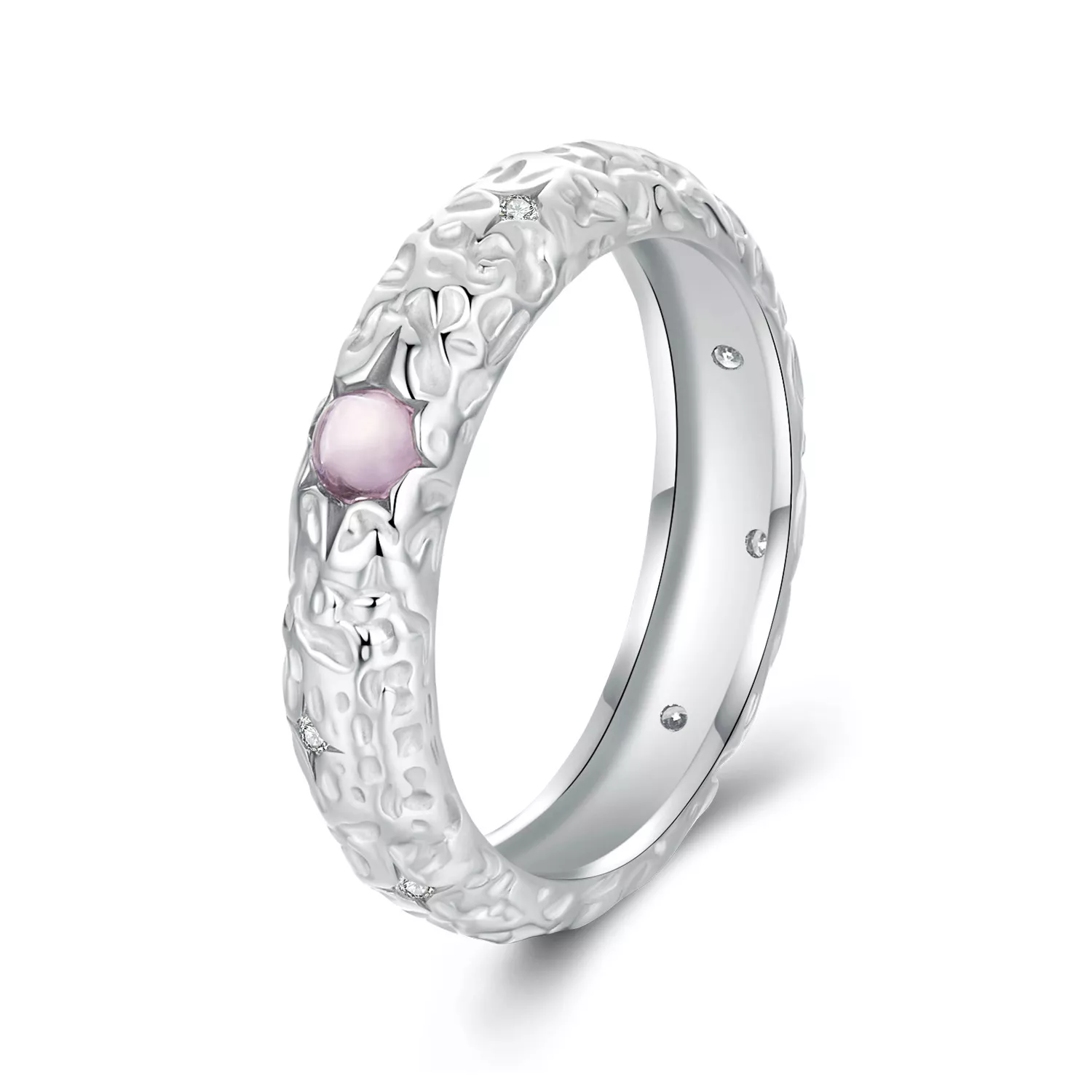 pandora stijl getextureerde brede ring bsr604