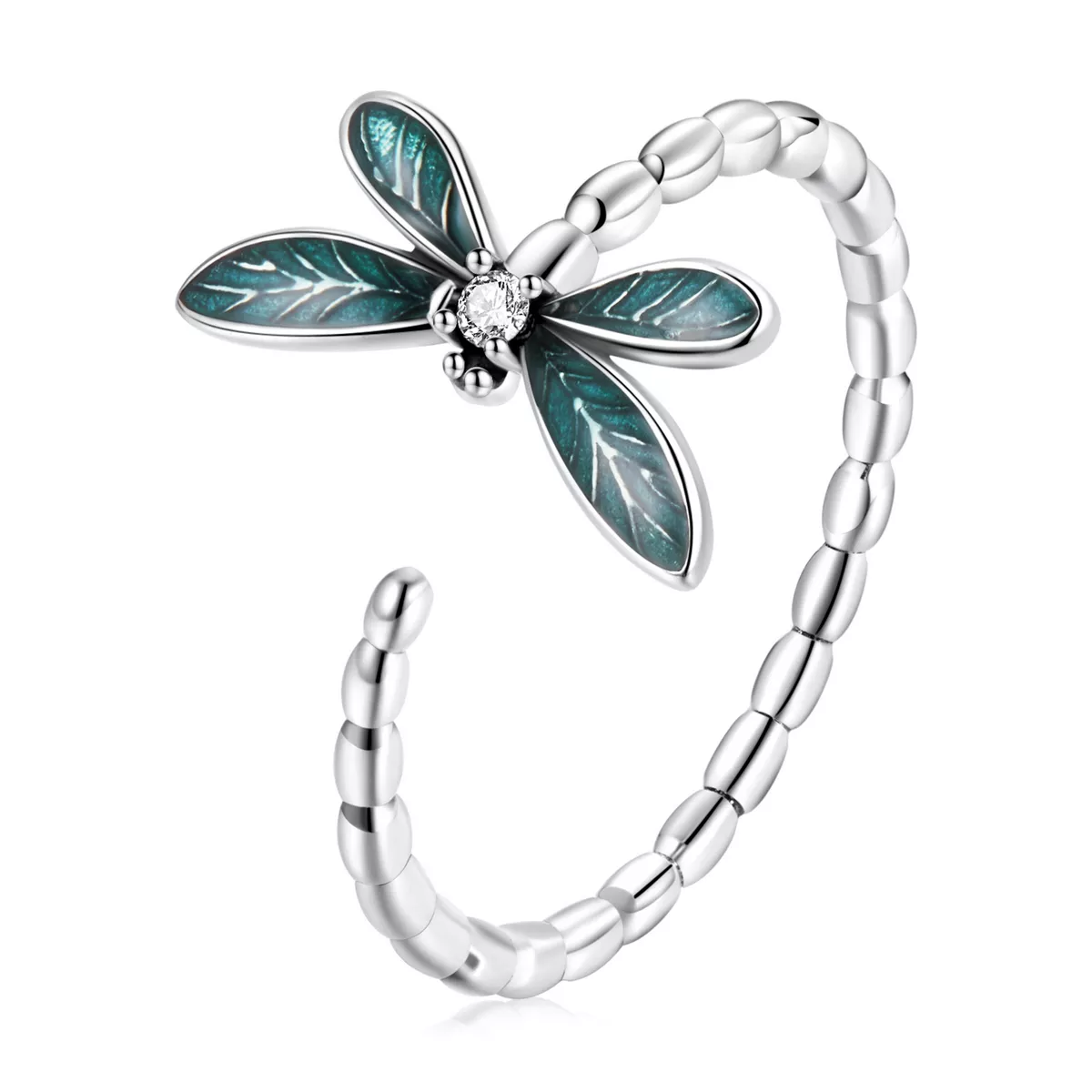 prachtige libellenring in pandora stijl bsr216