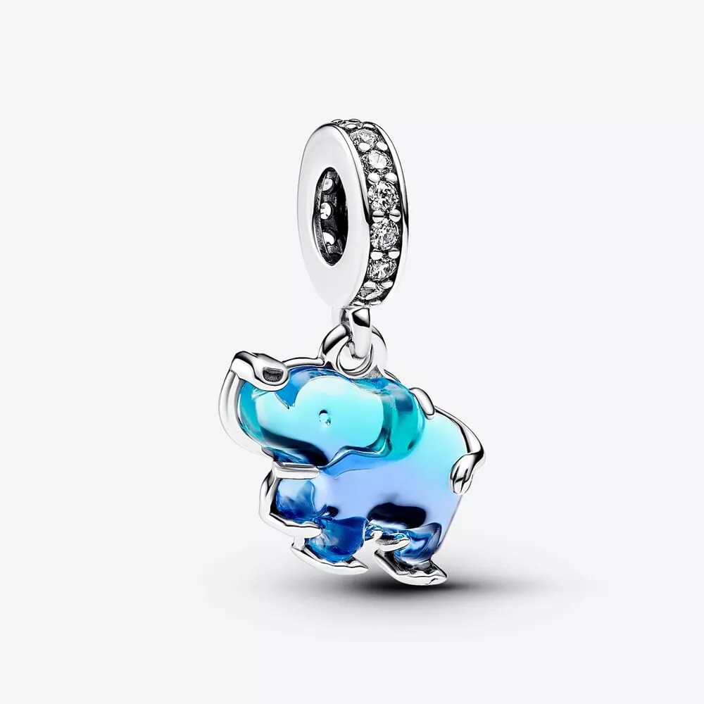 pandora blauwe muranoglas olifant hangende bedel 793339c01