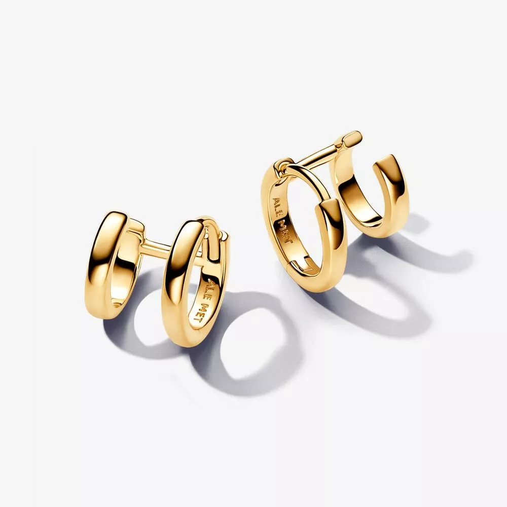 pandora dubbele ronde huggie oorringen 263280c00