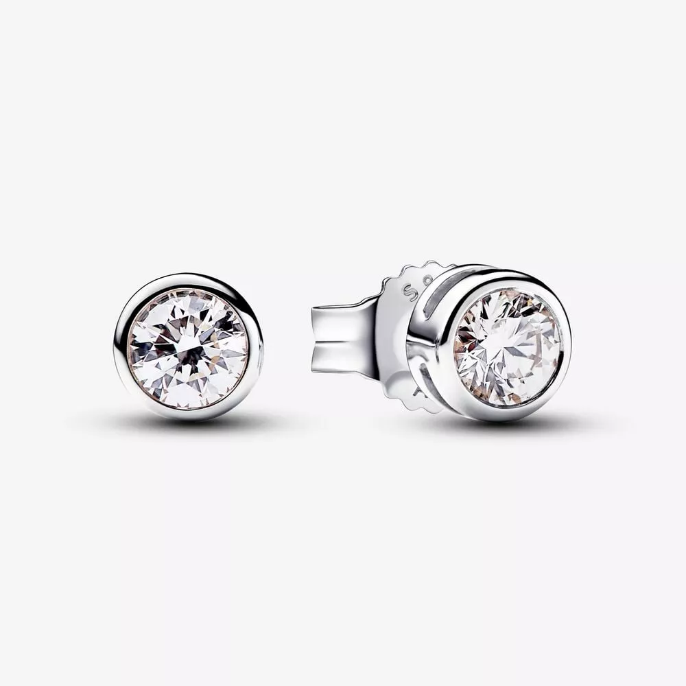 pandora era lab grown diamond bezel stud oorbellen 030 karaat tw sterling zilver 292857c01