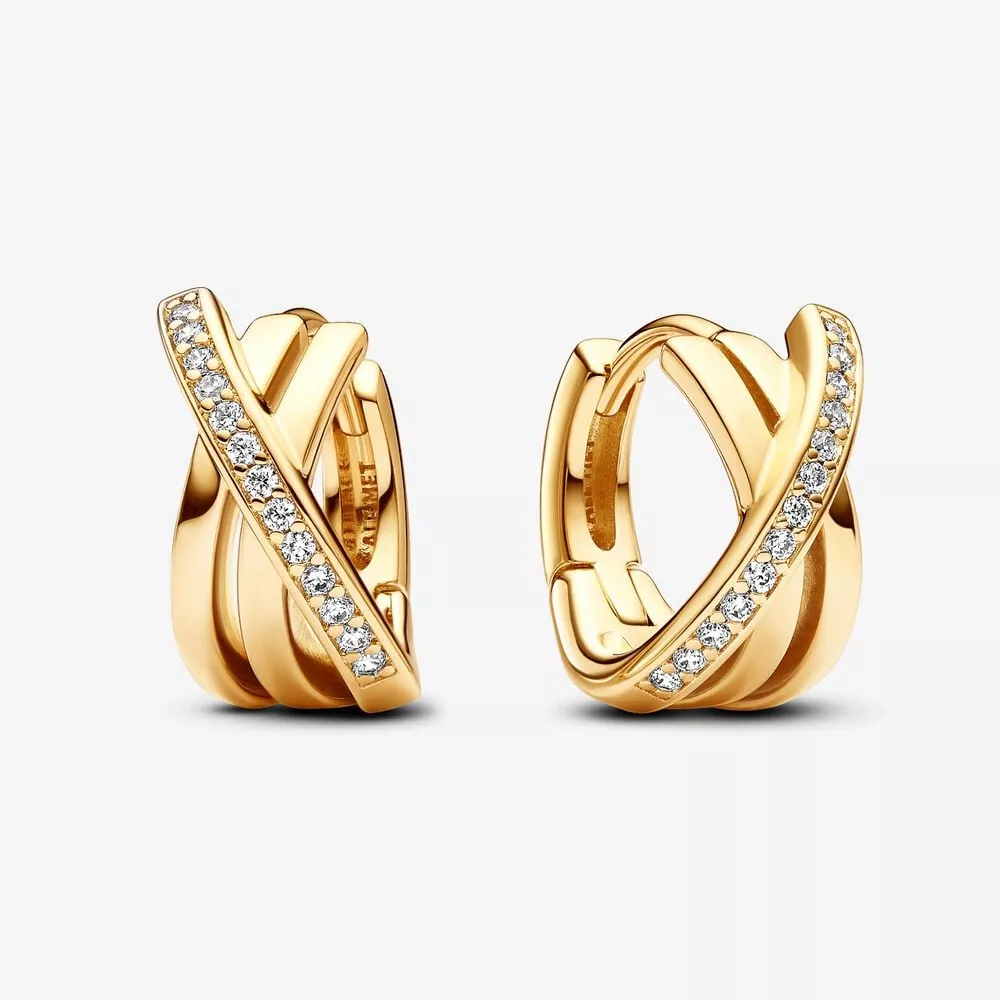pandora gekruiste pavé oorringen 263150c01