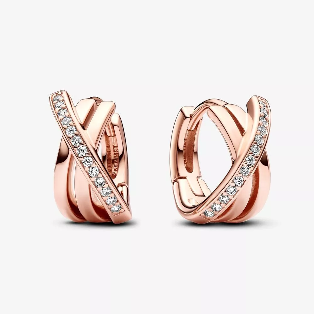 pandora gekruiste pavé oorringen 283150c01