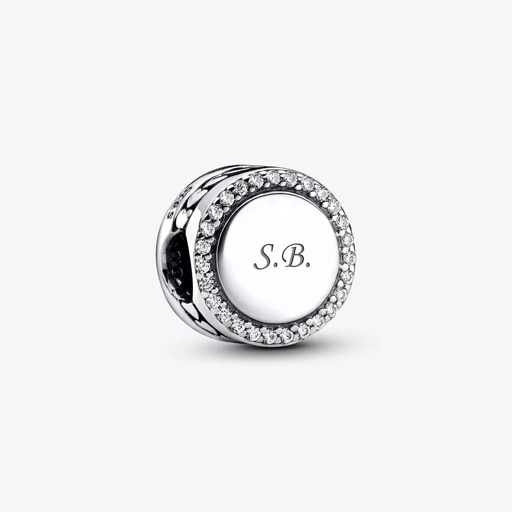 pandora graveerbare sprankelende button bedel 798747c01