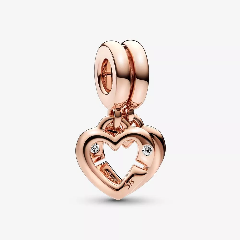 pandora linked sister hearts split dangle charm 789538c01
