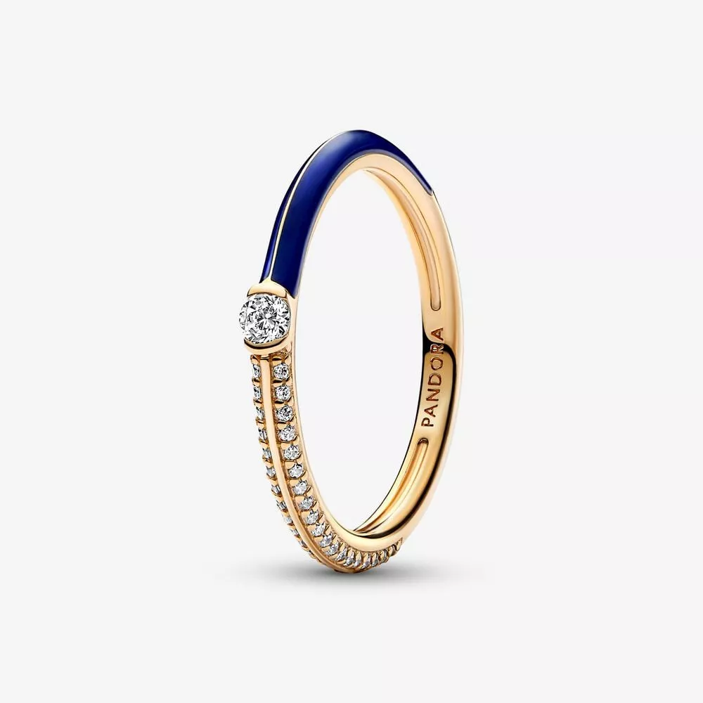 pandora me pavé blauwe dubbele ring 162528c01