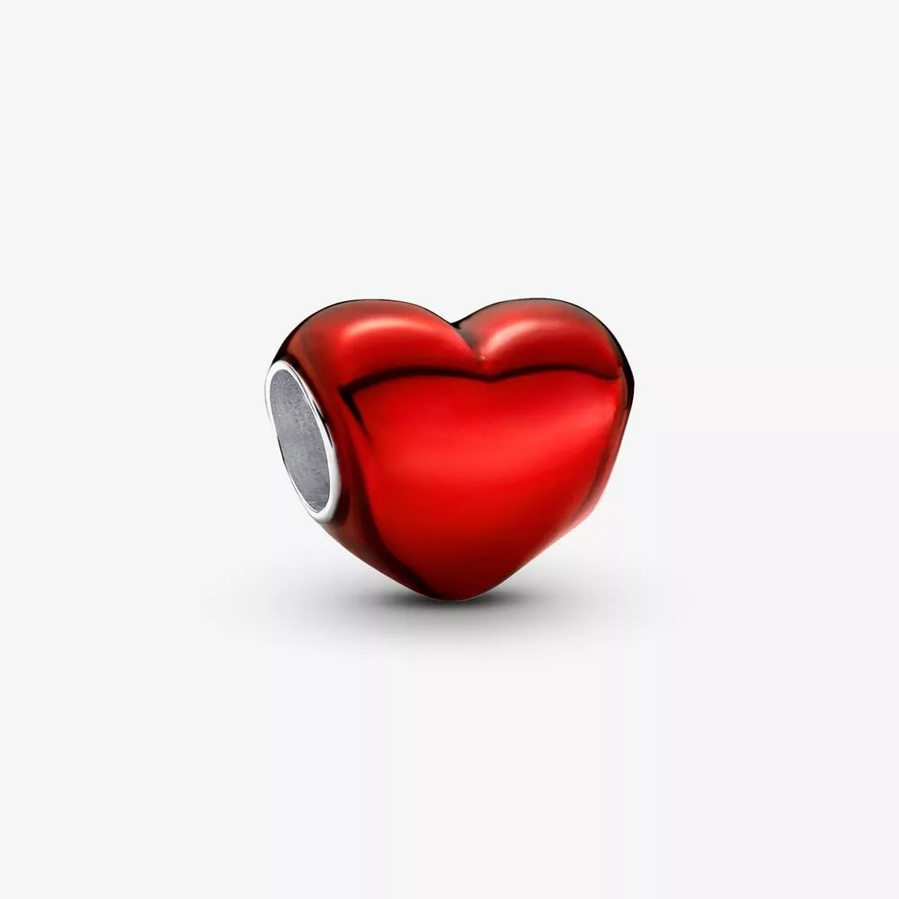 pandora metallic red heart charm 793337c02