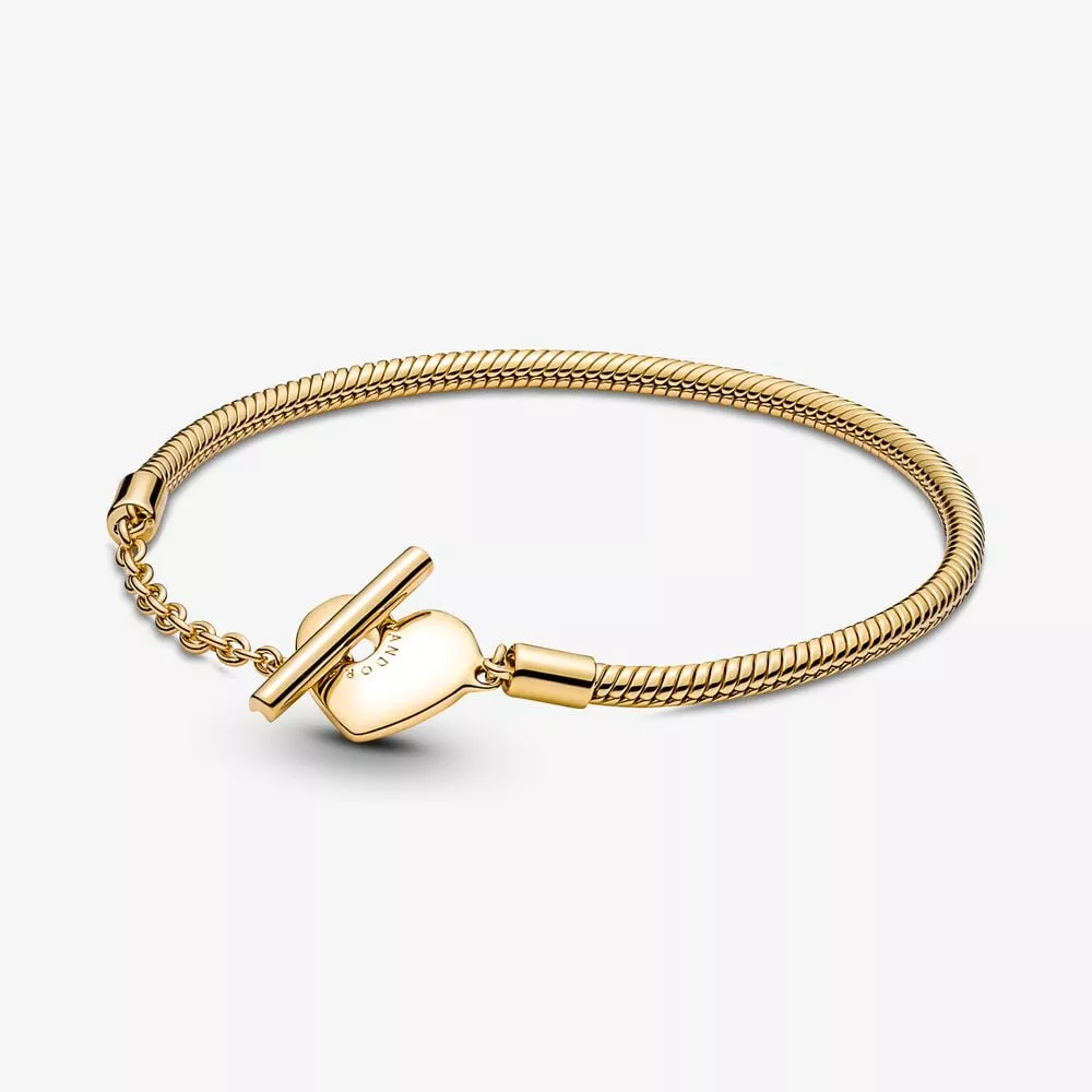 pandora moments hart t balk snake chain armband 569285c00