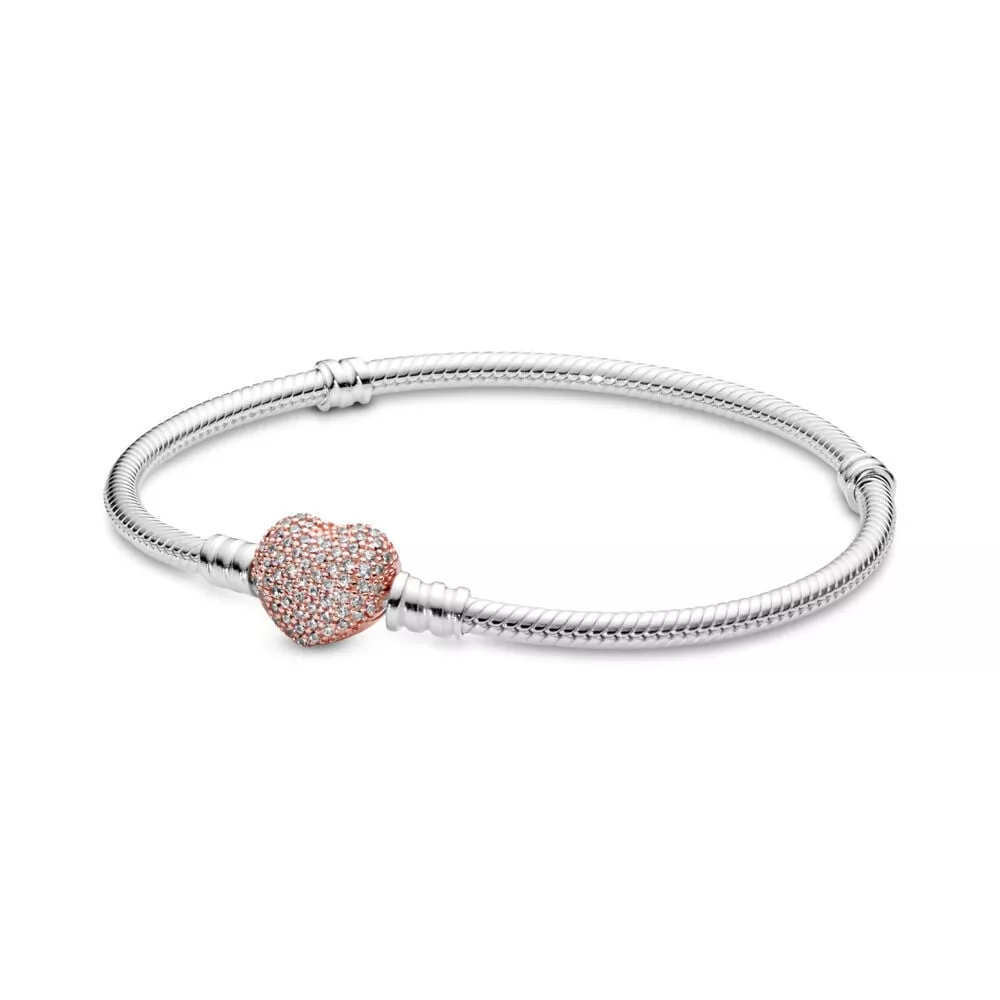 pandora moments pavé hart sluiting slangen schakelarmband 586292cz