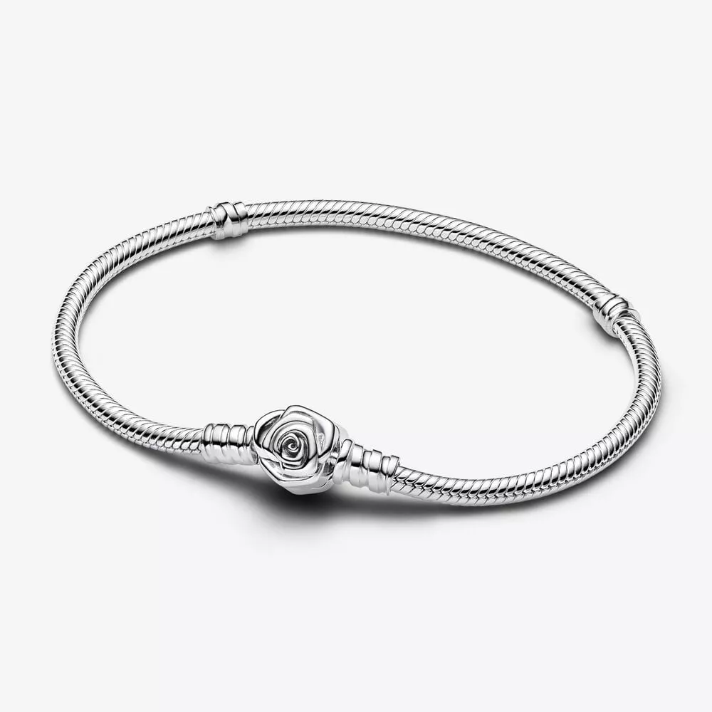 pandora moments snake chain armband met roos in bloei sluiting 593211c00