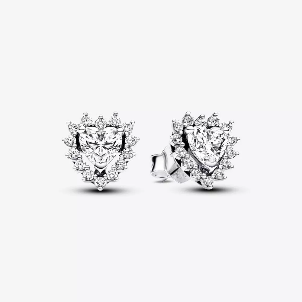 pandora oorknopjes sprankelend hart halo 293097c01
