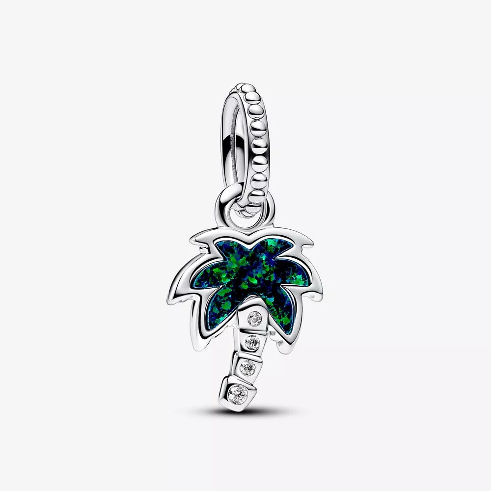 pandora opalescent groene palmboom hangende bedel 793352c01