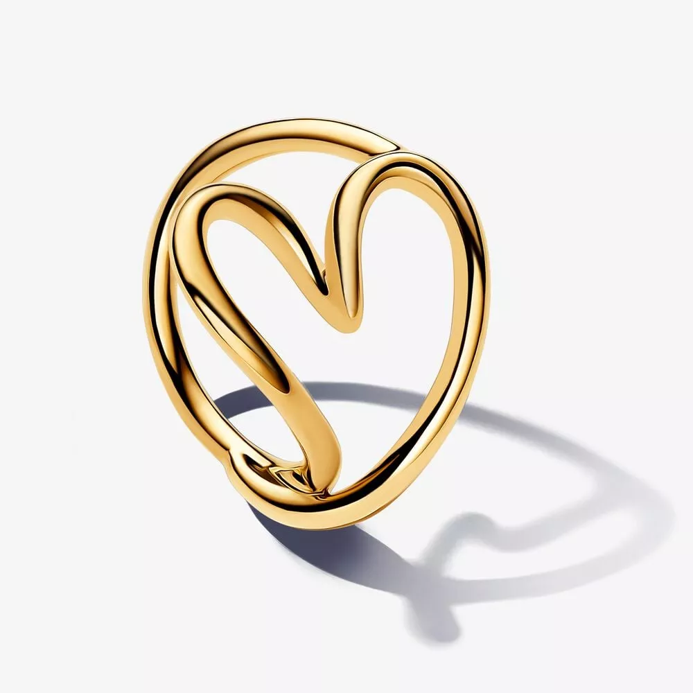 pandora organisch gevormde hart ring 163288c00