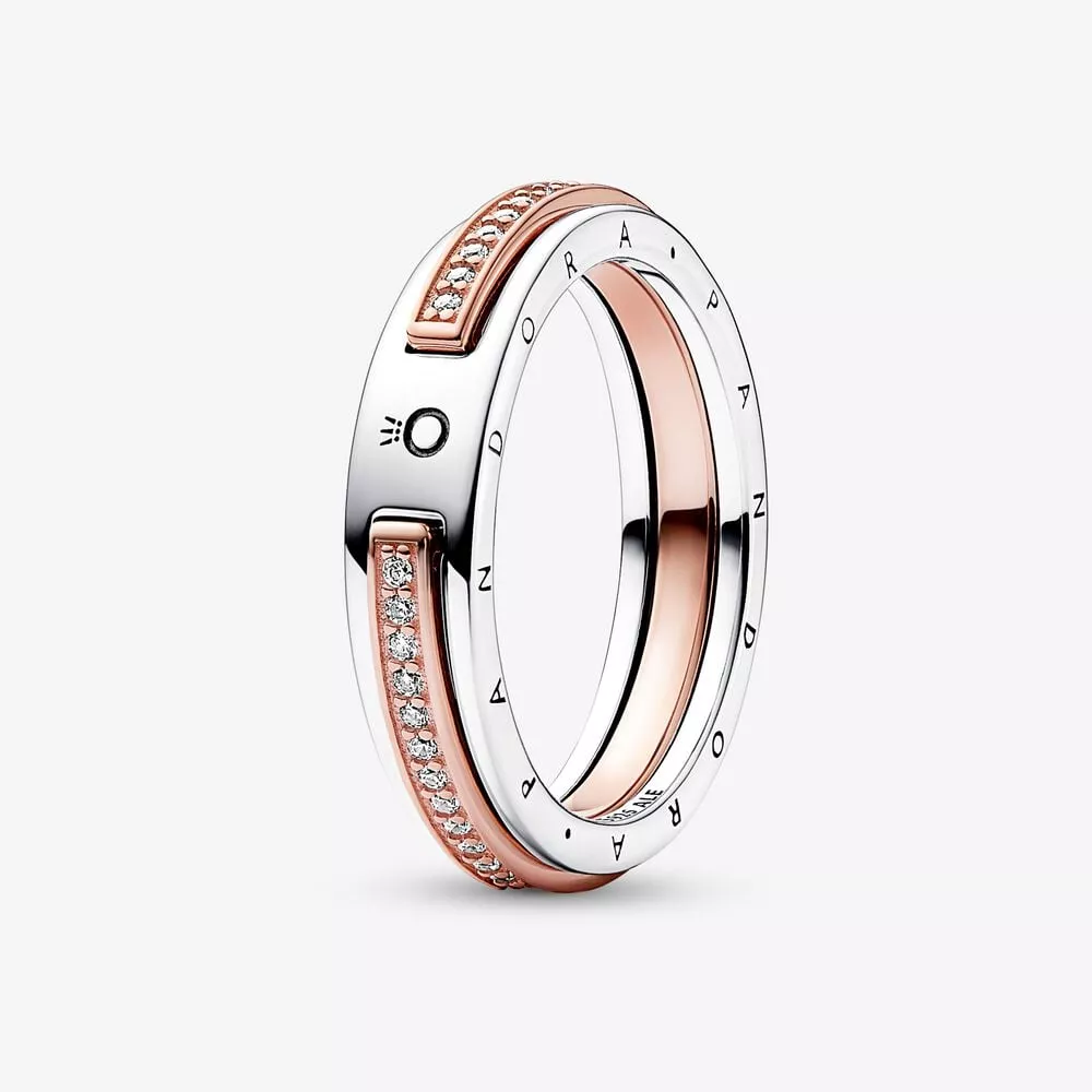pandora signature tweekleurige logo pavé ring 182773c01