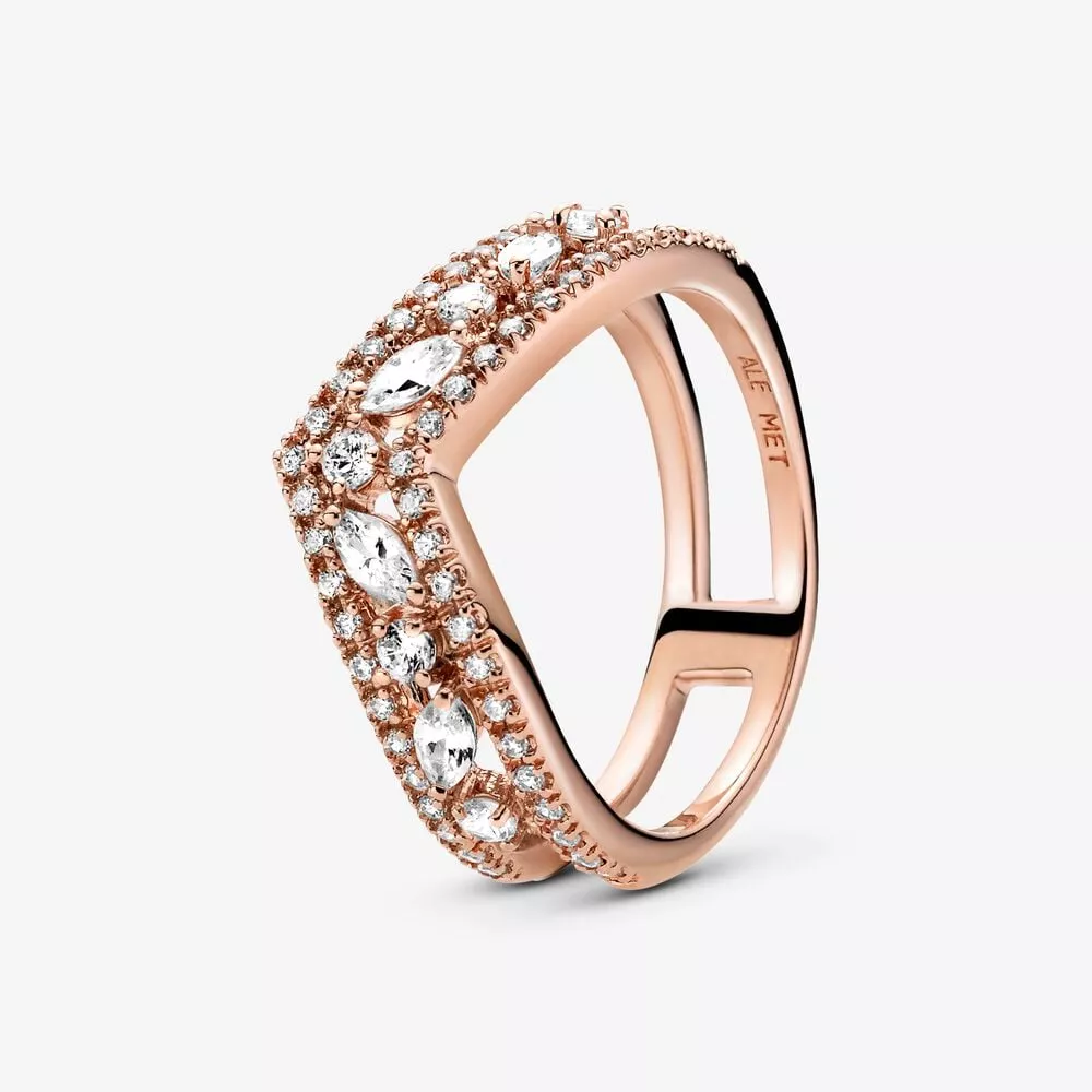 pandora sparkling marquise double wishbone ring 189095c01