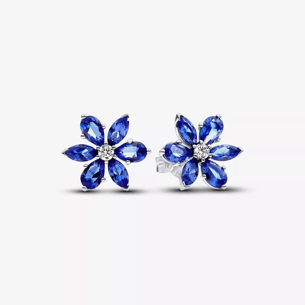 pandora sprankelende blauwe herbarium cluster oorknopjes 292407c01