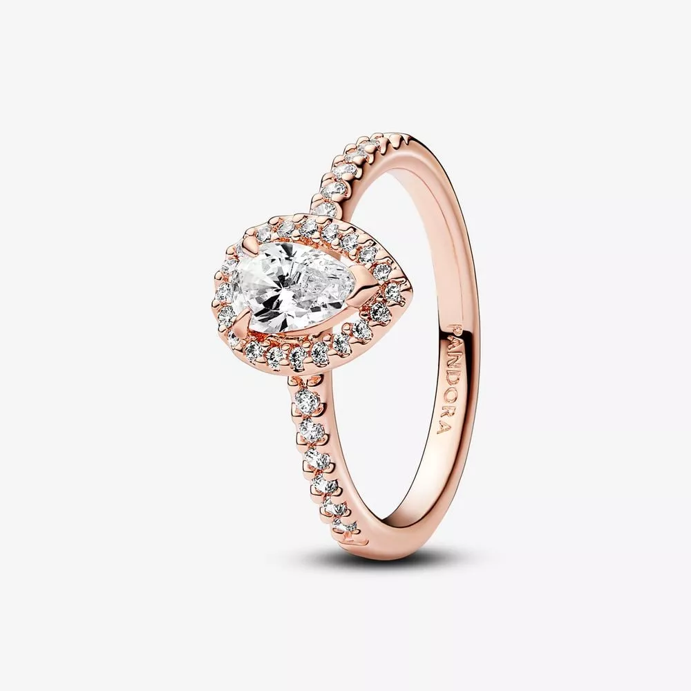 pandora sprankelende peer halo ring 182835c01