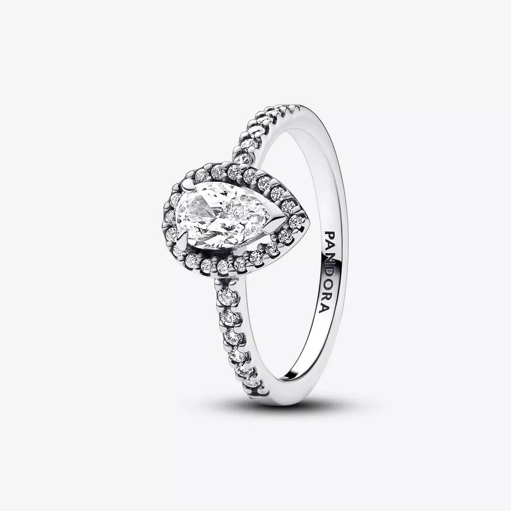pandora sprankelende peer halo ring 192835c01