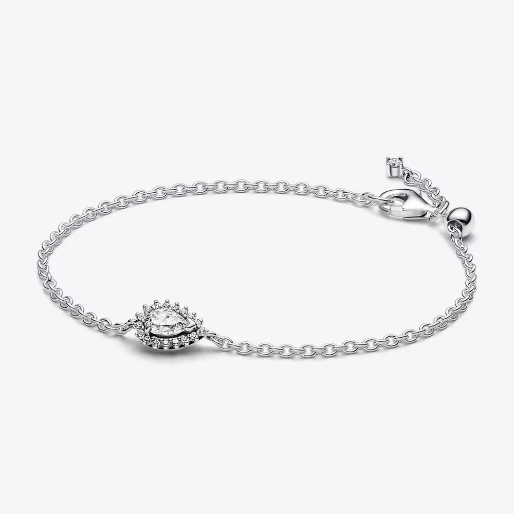 pandora sprankelende peer halo schakelarmband 593001c01