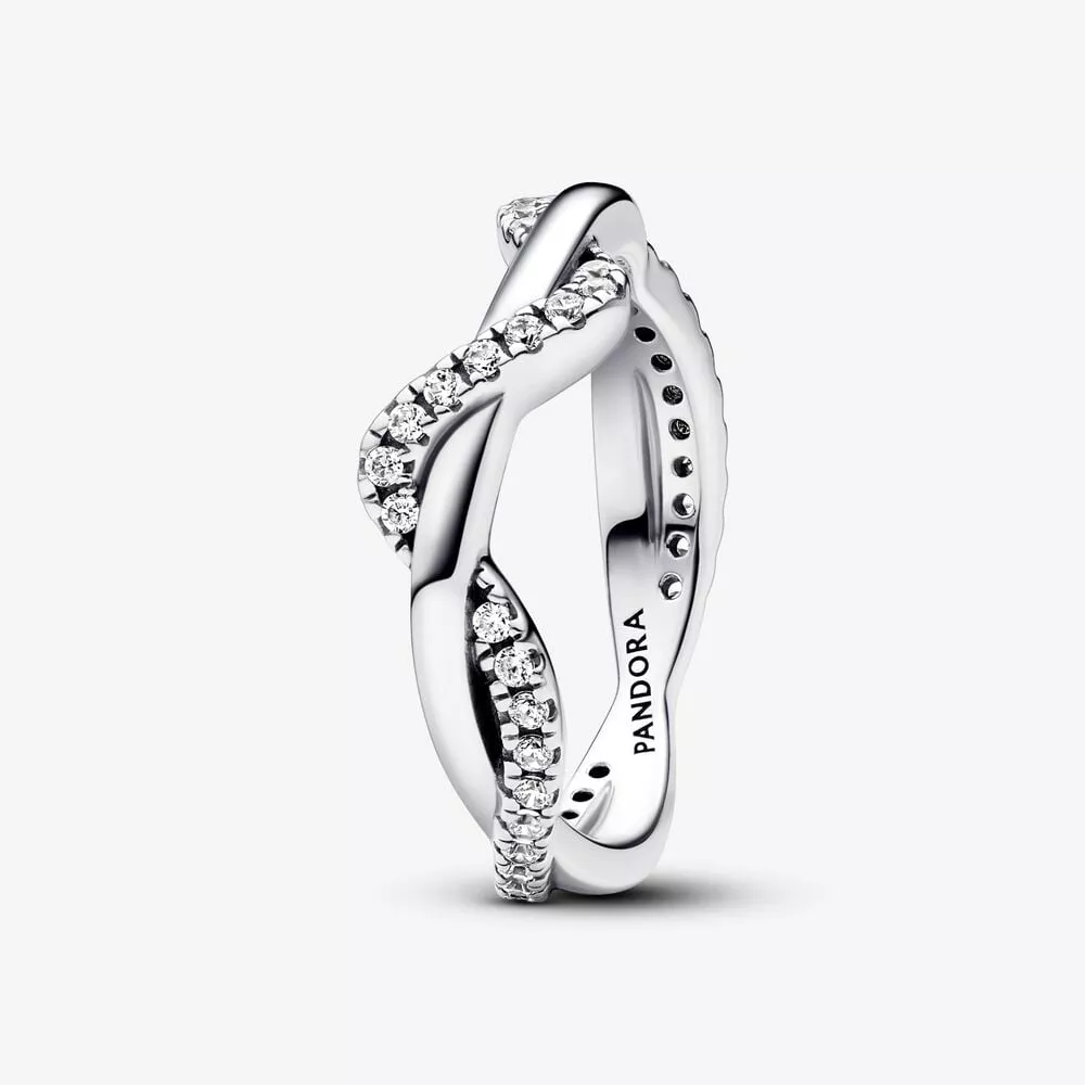pandora sprankelende ring verstrengelde golf 193098c01