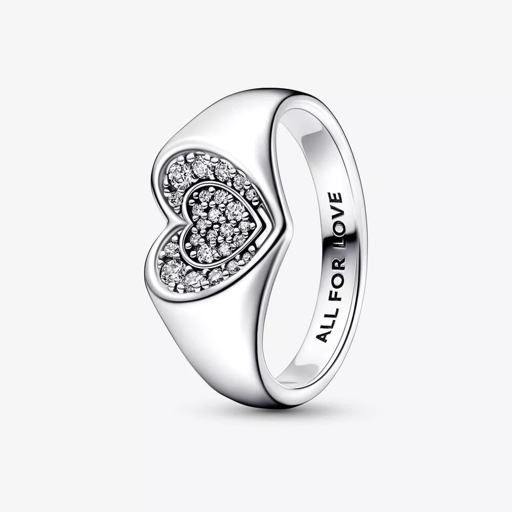 pandora stralende pavé hart zegelring 192491c01