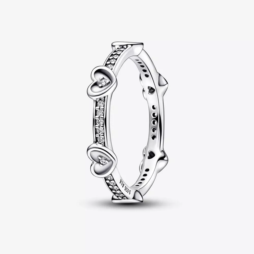 pandora stralende sprankelende hartenring 192496c01