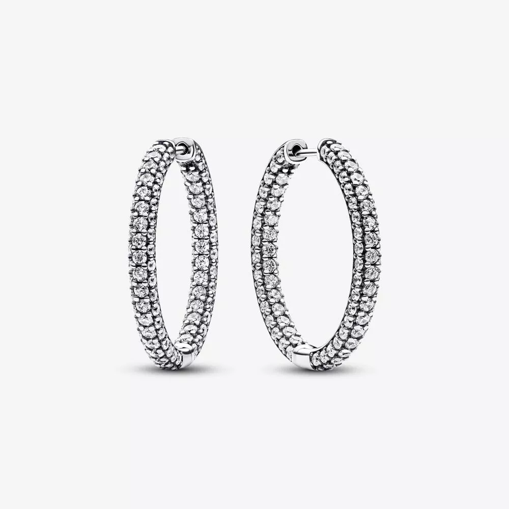 pandora timeless enkele rij pavé oorringen 293016c01