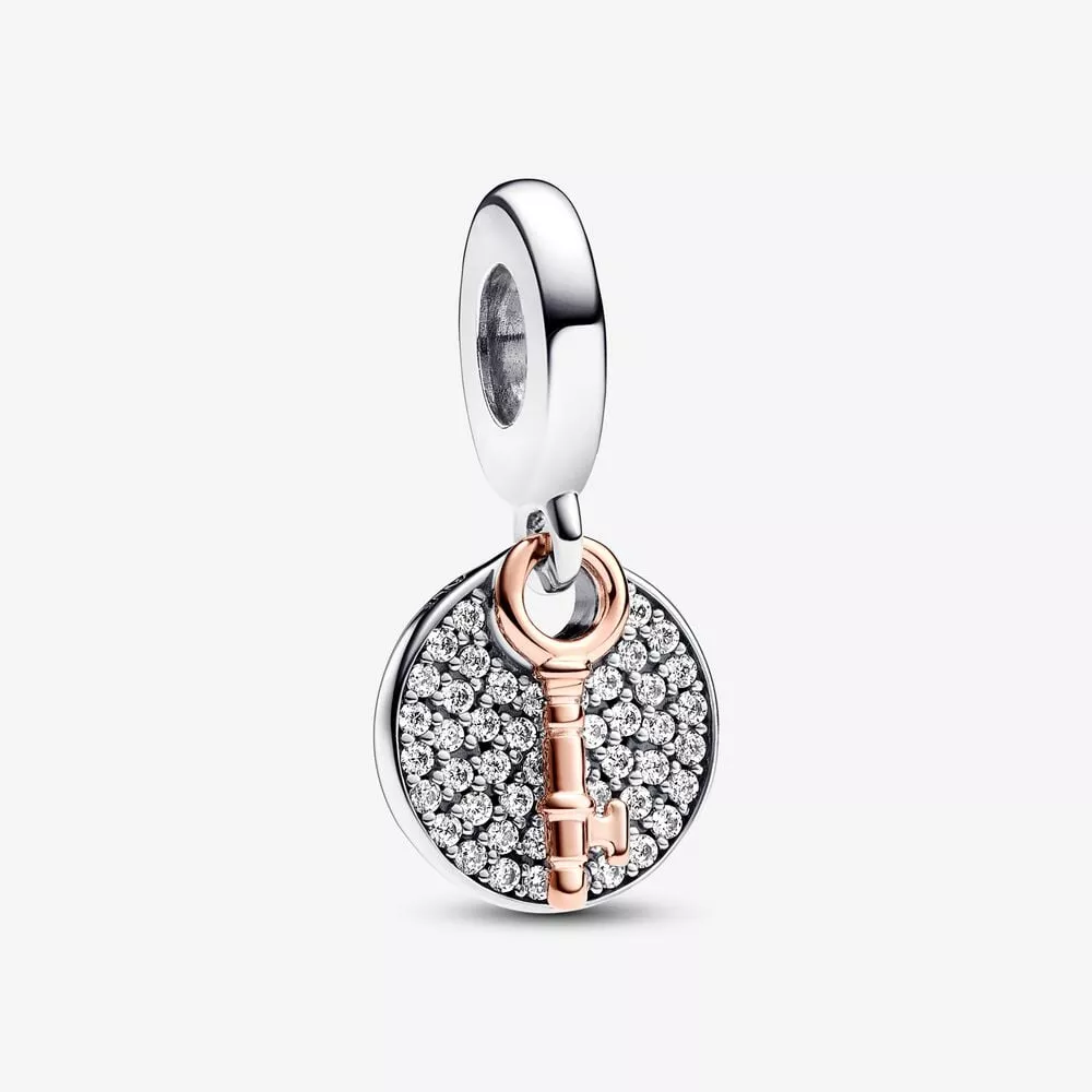 pandora tweekleurige sleutel tot geluk dubbele hangende bedel 783236c01