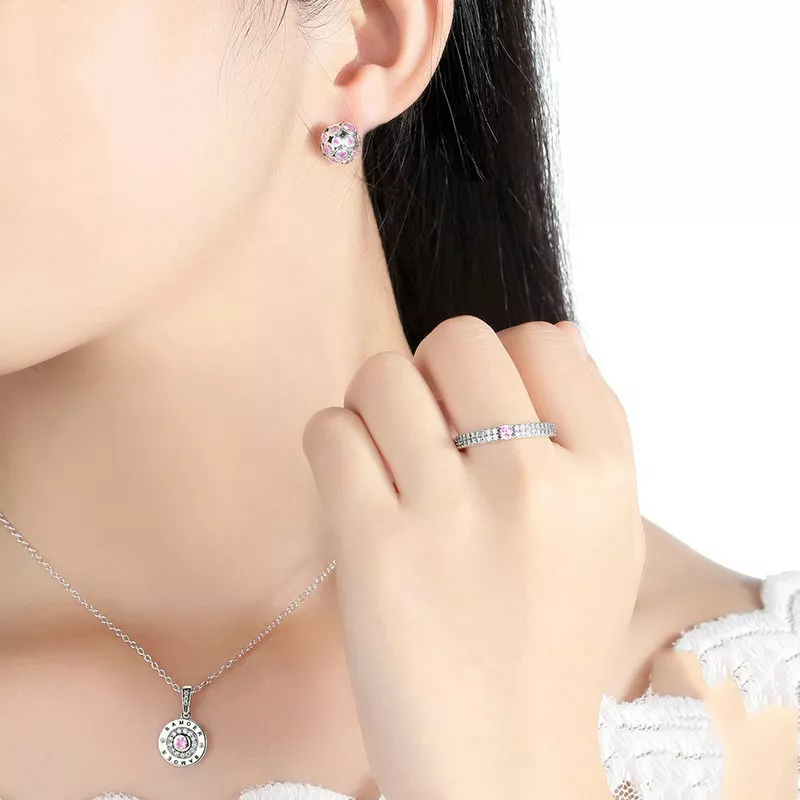 (afbeelding voor) Pandora Style Roze Hart Ring - SCR015 - Bekijken 2